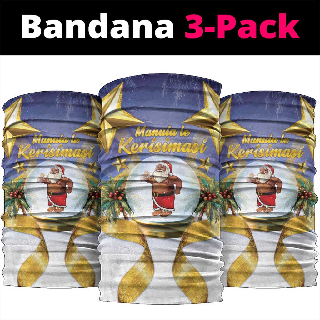 Samoa Christmas Neck Gaiter Snow Globe With Samoan Santa - Polynesian Pride
