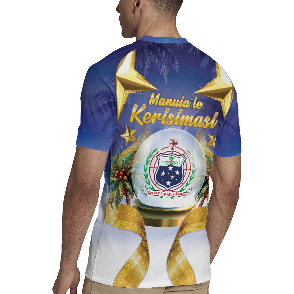 Samoa Christmas Rugby Jersey Snow Globe With Samoan Santa - Polynesian Pride