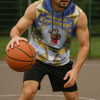 Samoa Christmas Sleeveless Hoodie Snow Globe With Samoan Santa - Polynesian Pride