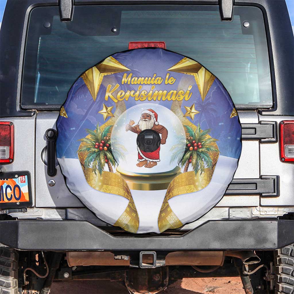 Samoa Christmas Spare Tire Cover Snow Globe With Samoan Santa - Polynesian Pride