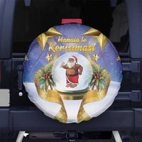 Samoa Christmas Spare Tire Cover Snow Globe With Samoan Santa - Polynesian Pride