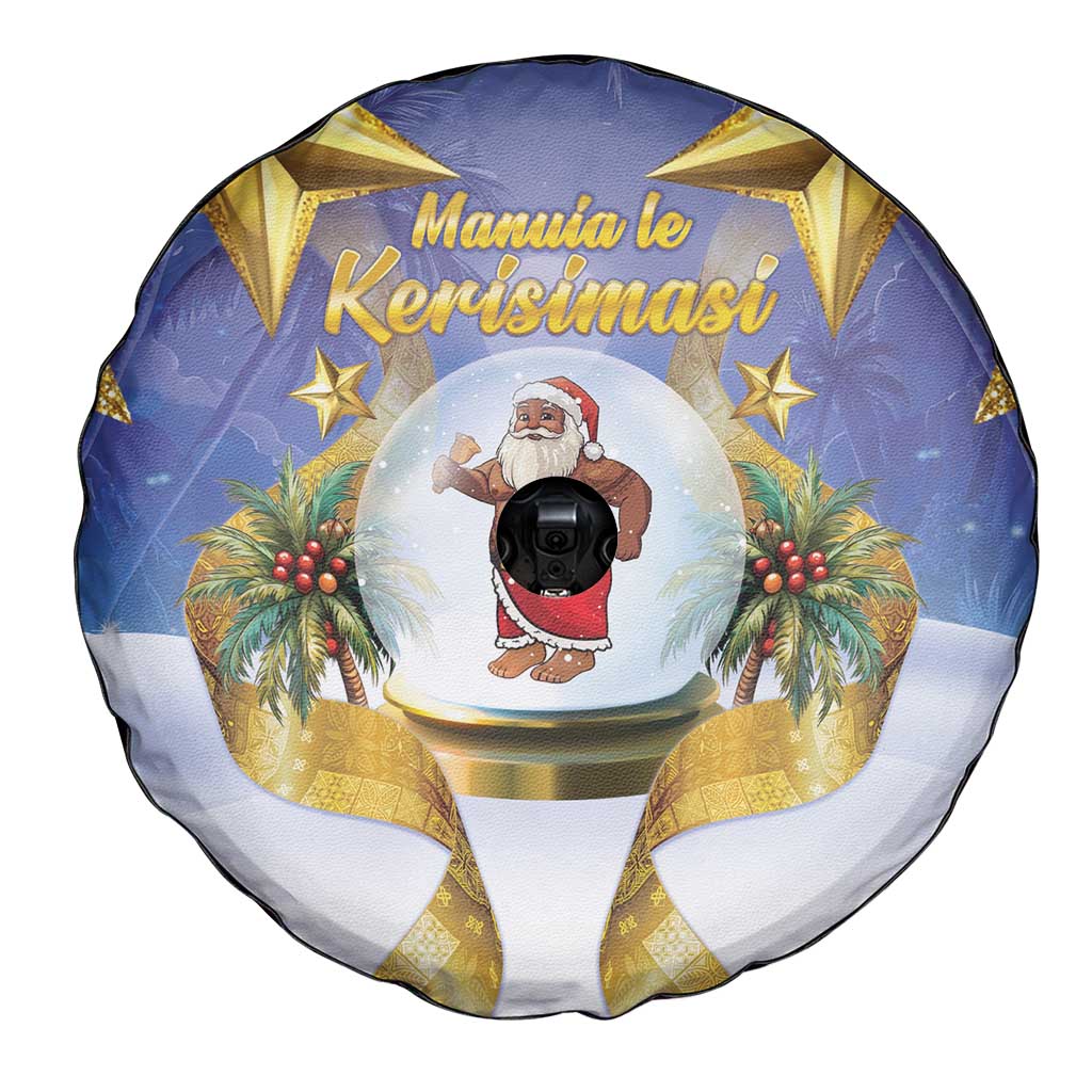 Samoa Christmas Spare Tire Cover Snow Globe With Samoan Santa - Polynesian Pride