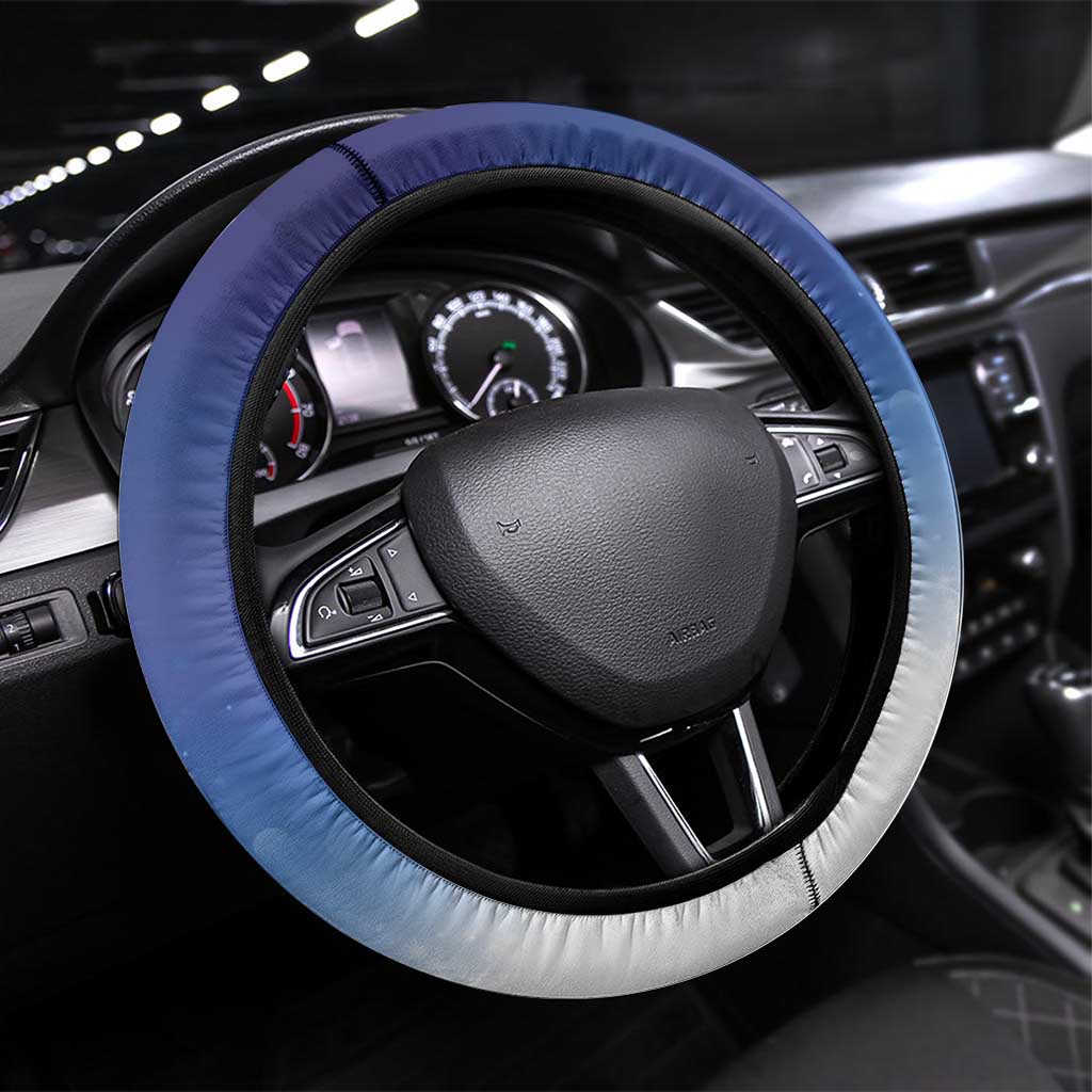 Samoa Christmas Steering Wheel Cover Snow Globe With Samoan Santa - Polynesian Pride