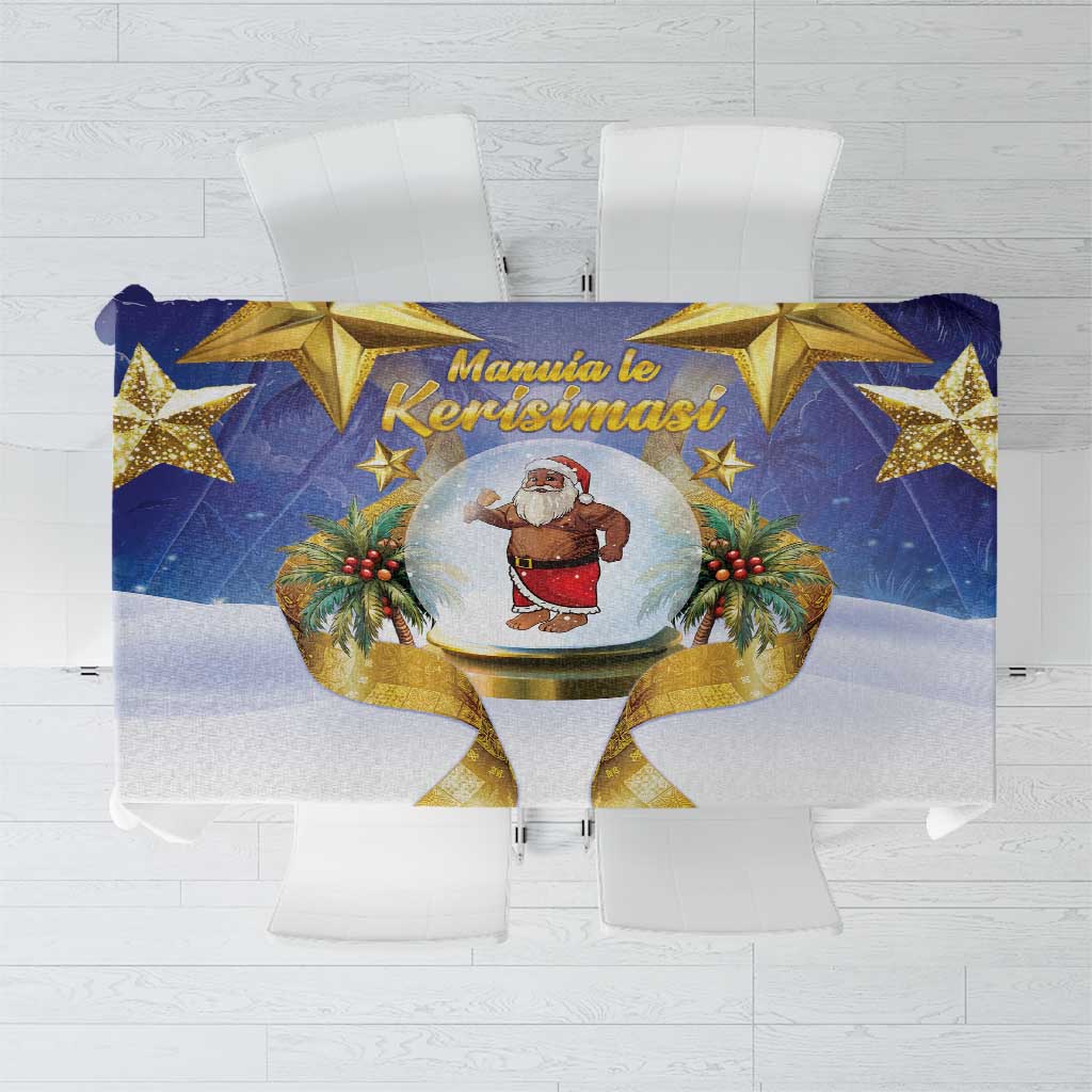 Samoa Christmas Tablecloth Snow Globe With Samoan Santa - Polynesian Pride