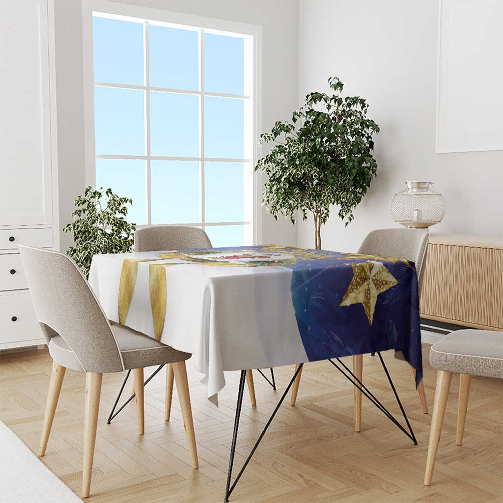 Samoa Christmas Tablecloth Snow Globe With Samoan Santa - Polynesian Pride