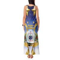 Samoa Christmas Tank Maxi Dress Snow Globe With Samoan Santa - Polynesian Pride