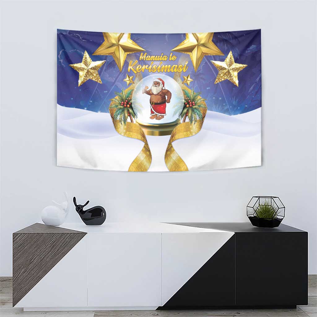 Samoa Christmas Tapestry Snow Globe With Samoan Santa - Polynesian Pride