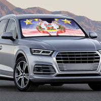 American Samoa Christmas Auto Sun Shade Seashell Santa Beach Vibes - Polynesian Pride