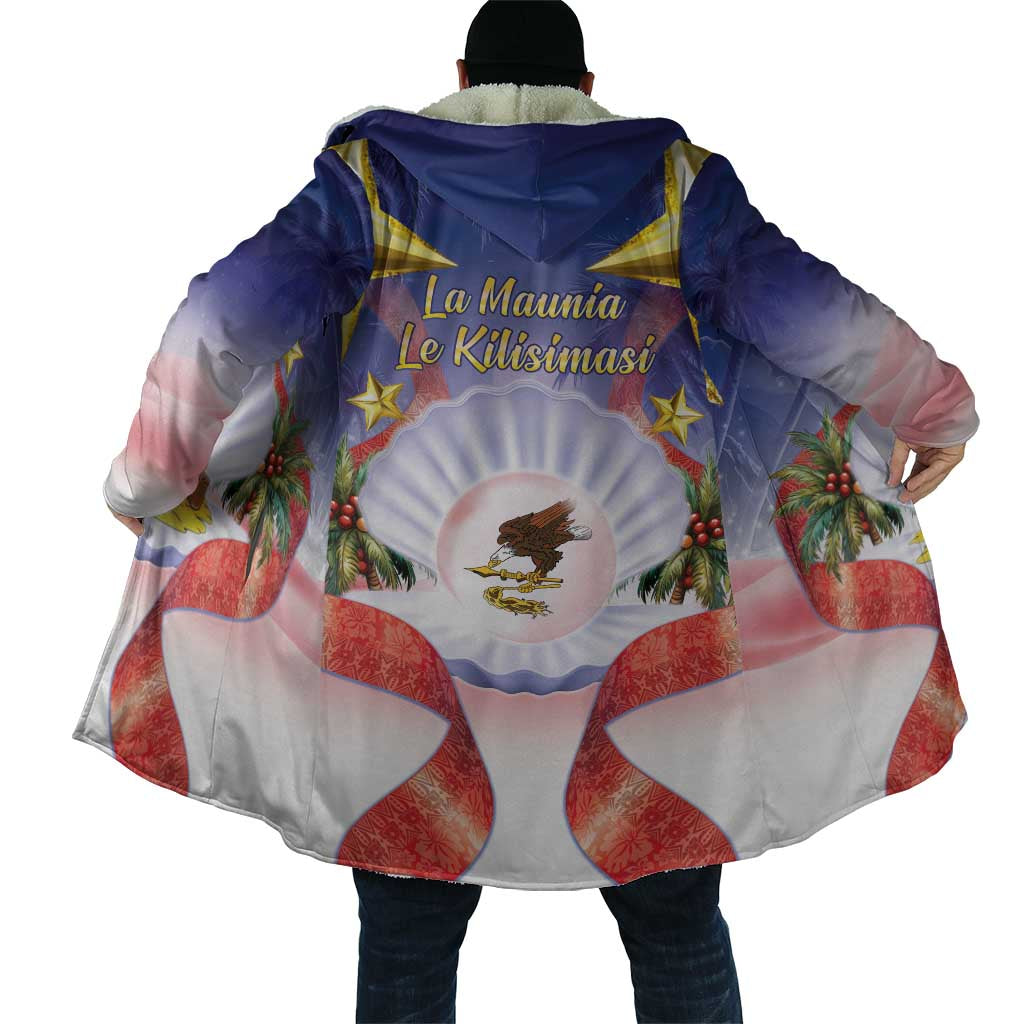 American Samoa Christmas Cloak Seashell Santa Beach Vibes - Polynesian Pride