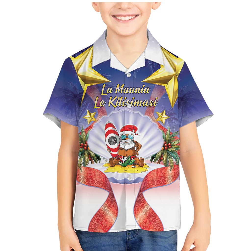 American Samoa Christmas Family Matching Mermaid Dress and Hawaiian Shirt Seashell Santa Beach Vibes - Polynesian Pride