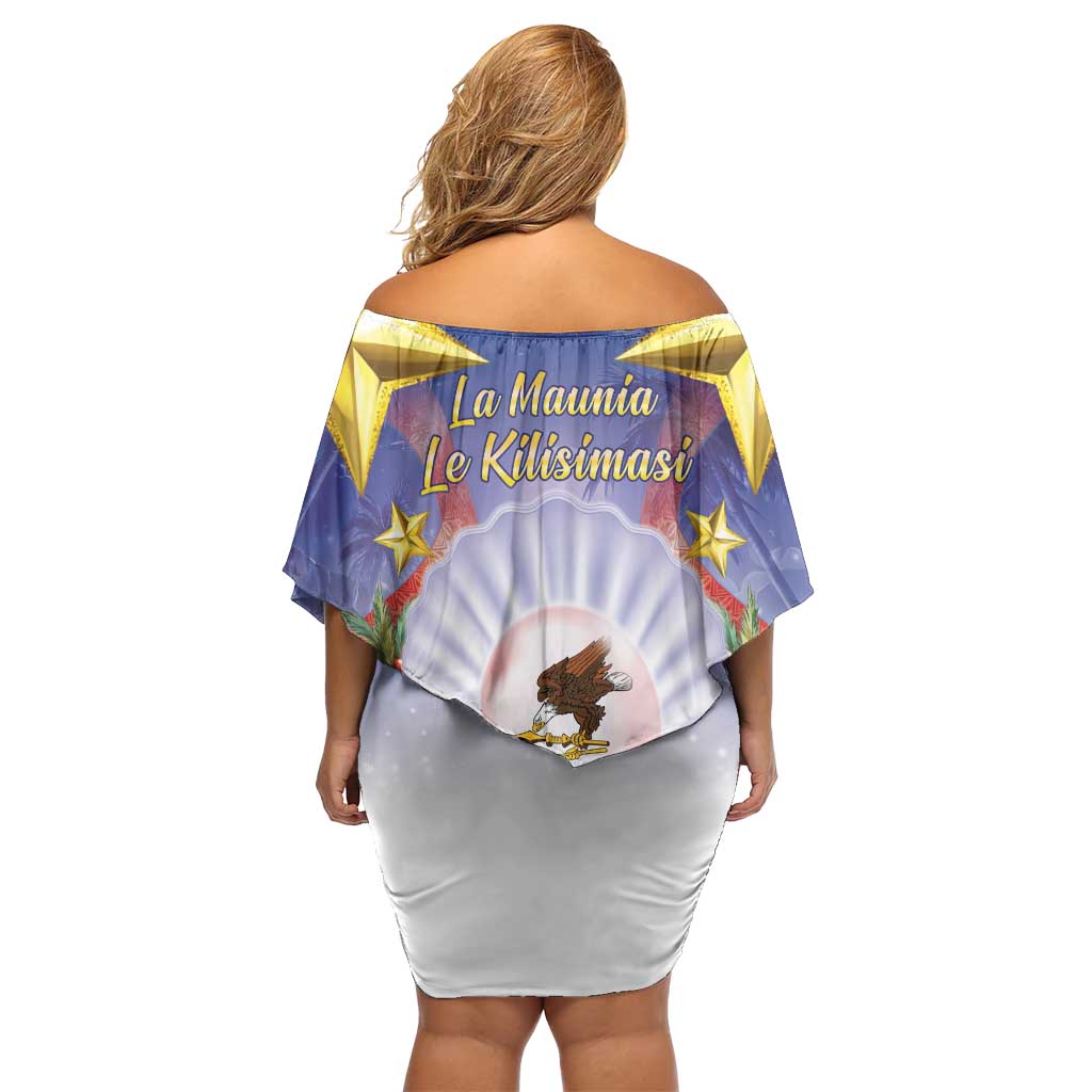 American Samoa Christmas Family Matching Off Shoulder Short Dress and Hawaiian Shirt Seashell Santa Beach Vibes - Polynesian Pride