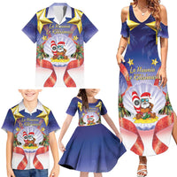 American Samoa Christmas Family Matching Summer Maxi Dress and Hawaiian Shirt Seashell Santa Beach Vibes - Polynesian Pride