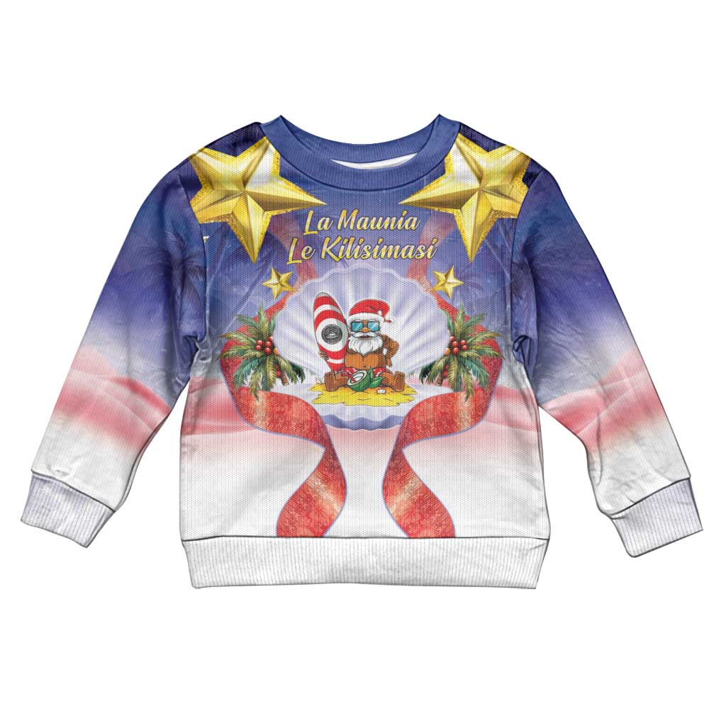 American Samoa Christmas Kid Ugly Christmas Sweater Seashell Santa Beach Vibes - Polynesian Pride