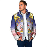 American Samoa Christmas Padded Jacket Seashell Santa Beach Vibes - Polynesian Pride