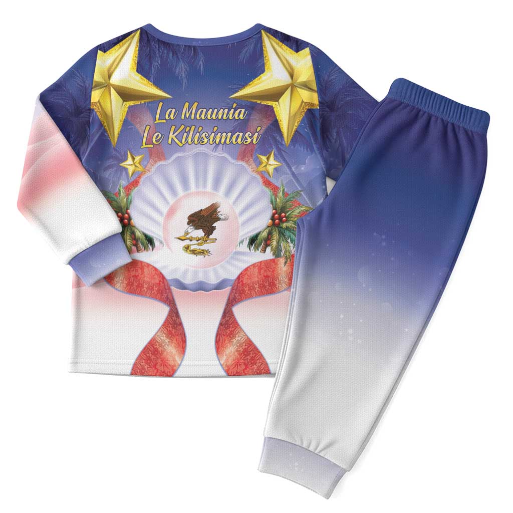 American Samoa Christmas Pajama Set Seashell Santa Beach Vibes - Polynesian Pride