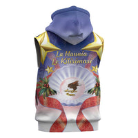 American Samoa Christmas Sleeveless Hoodie Seashell Santa Beach Vibes - Polynesian Pride