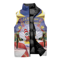 American Samoa Christmas Sleeveless Puffer Jacket Seashell Santa Beach Vibes - Polynesian Pride