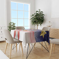 American Samoa Christmas Tablecloth Seashell Santa Beach Vibes - Polynesian Pride