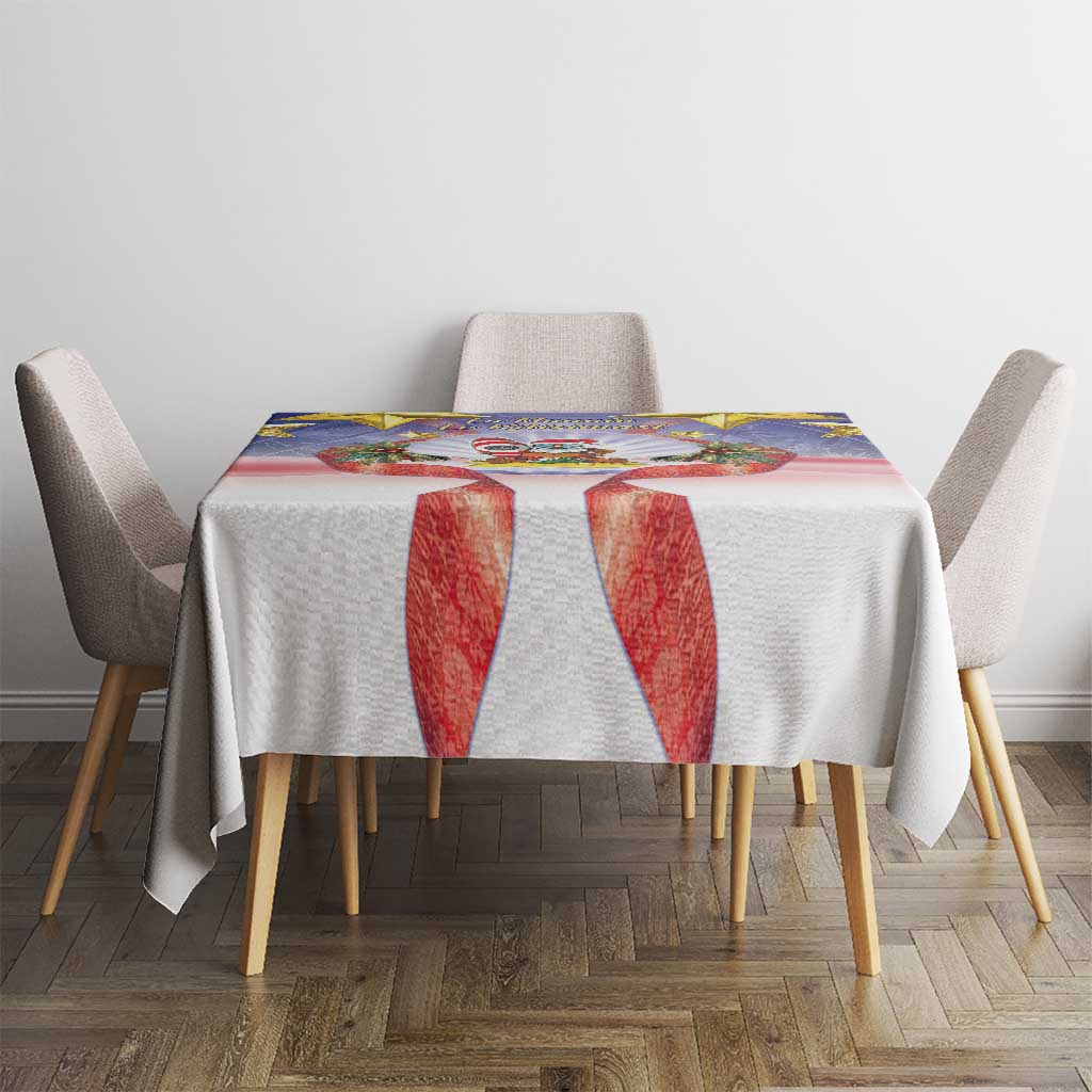 American Samoa Christmas Tablecloth Seashell Santa Beach Vibes - Polynesian Pride