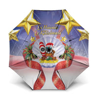 American Samoa Christmas Umbrella Seashell Santa Beach Vibes - Polynesian Pride