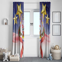 American Samoa Christmas Window Curtain Seashell Santa Beach Vibes - Polynesian Pride