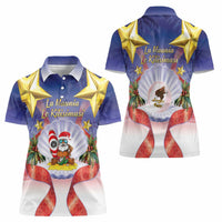 American Samoa Christmas Women Polo Shirt Seashell Santa Beach Vibes LT05 - Polynesian Pride
