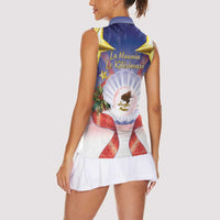 American Samoa Christmas Women Sleeveless Polo Shirt Seashell Santa Beach Vibes - Polynesian Pride