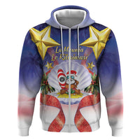 American Samoa Christmas Zip Hoodie Seashell Santa Beach Vibes - Polynesian Pride