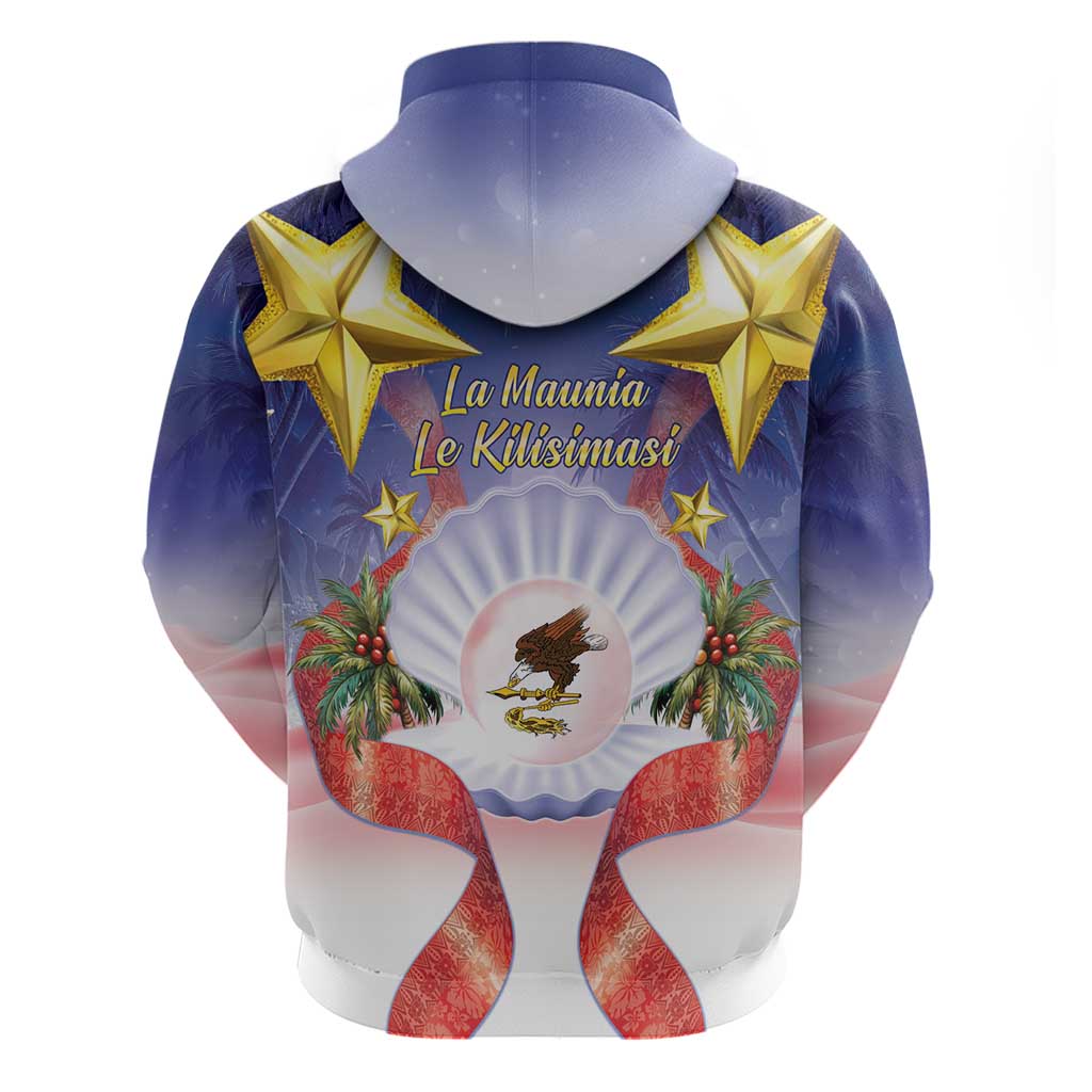 American Samoa Christmas Zip Hoodie Seashell Santa Beach Vibes - Polynesian Pride