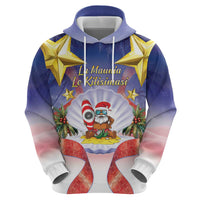 American Samoa Christmas Zip Hoodie Seashell Santa Beach Vibes - Polynesian Pride