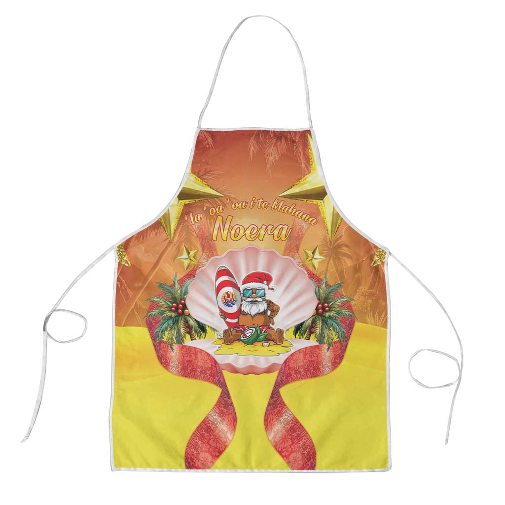 French Polynesia Christmas Apron Seashell Santa Beach Vibes - Polynesian Pride
