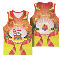 French Polynesia Christmas Basketball Jersey Seashell Santa Beach Vibes - Polynesian Pride