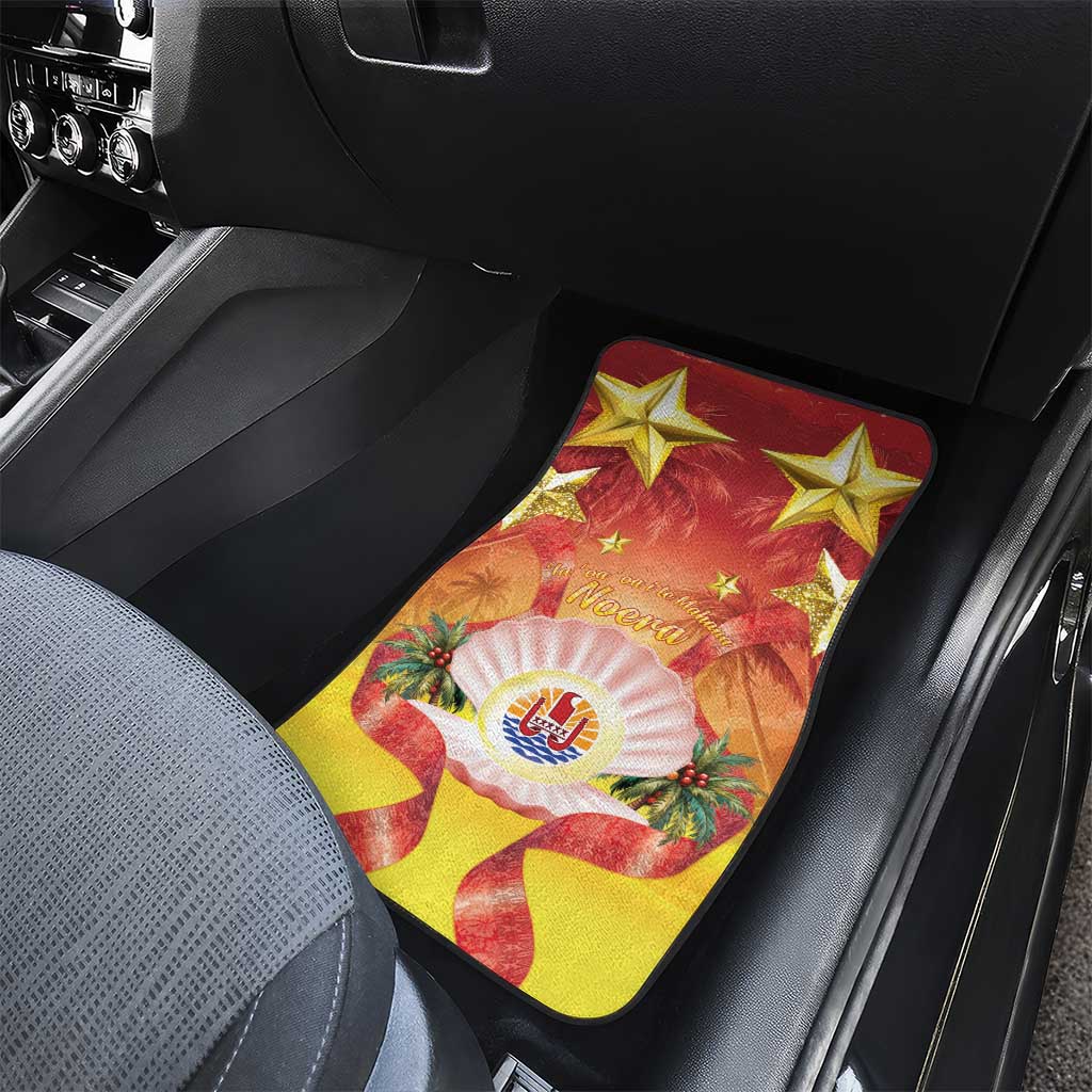 French Polynesia Christmas Car Mats Seashell Santa Beach Vibes - Polynesian Pride