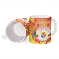 French Polynesia Christmas Ceramic Mug Seashell Santa Beach Vibes - Polynesian Pride
