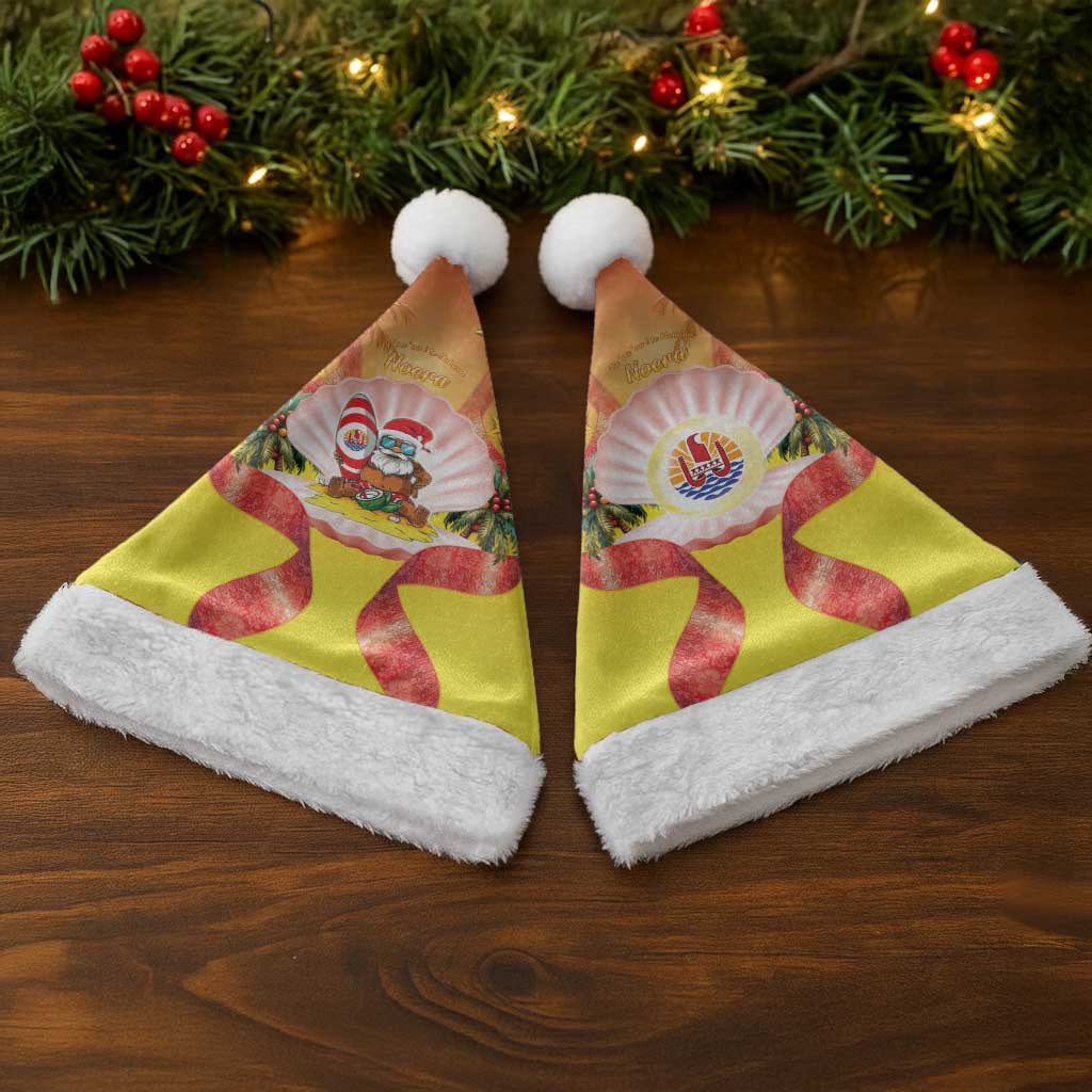 French Polynesia Christmas Santa Hat Seashell Santa Beach Vibes - Polynesian Pride