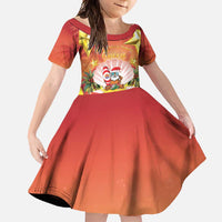 French Polynesia Christmas Family Matching Mermaid Dress and Hawaiian Shirt Seashell Santa Beach Vibes - Polynesian Pride