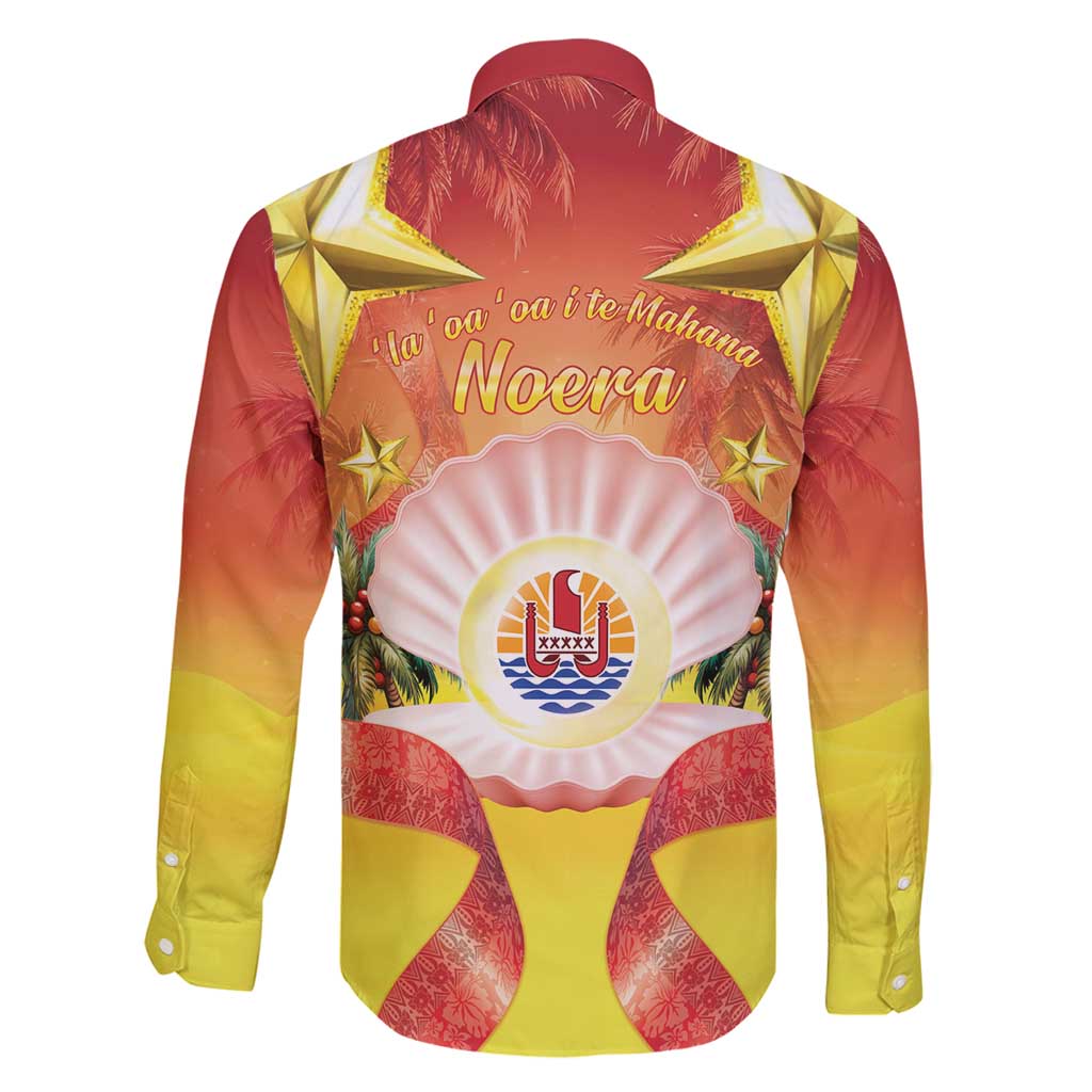 French Polynesia Christmas Family Matching Off Shoulder Maxi Dress and Hawaiian Shirt Seashell Santa Beach Vibes - Polynesian Pride