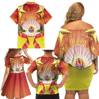French Polynesia Christmas Family Matching Off Shoulder Short Dress and Hawaiian Shirt Seashell Santa Beach Vibes - Polynesian Pride