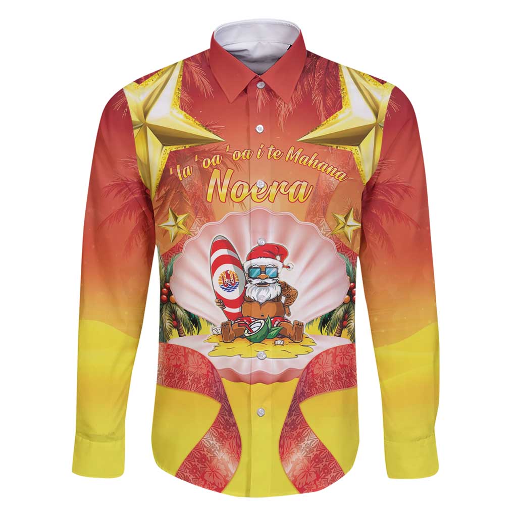 French Polynesia Christmas Family Matching Puletasi and Hawaiian Shirt Seashell Santa Beach Vibes - Polynesian Pride