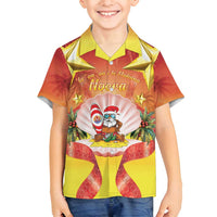 French Polynesia Christmas Family Matching Puletasi and Hawaiian Shirt Seashell Santa Beach Vibes - Polynesian Pride