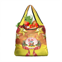 French Polynesia Christmas Grocery Bag Seashell Santa Beach Vibes - Polynesian Pride