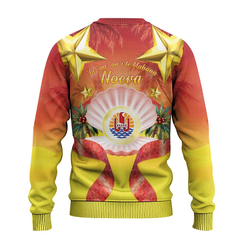 French Polynesia Christmas Ugly Christmas Sweater Seashell Santa Beach Vibes - Polynesian Pride