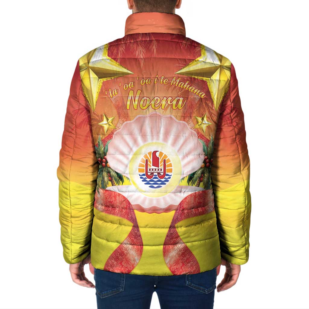 French Polynesia Christmas Padded Jacket Seashell Santa Beach Vibes - Polynesian Pride