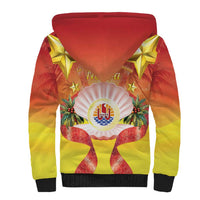 French Polynesia Christmas Sherpa Hoodie Seashell Santa Beach Vibes - Polynesian Pride