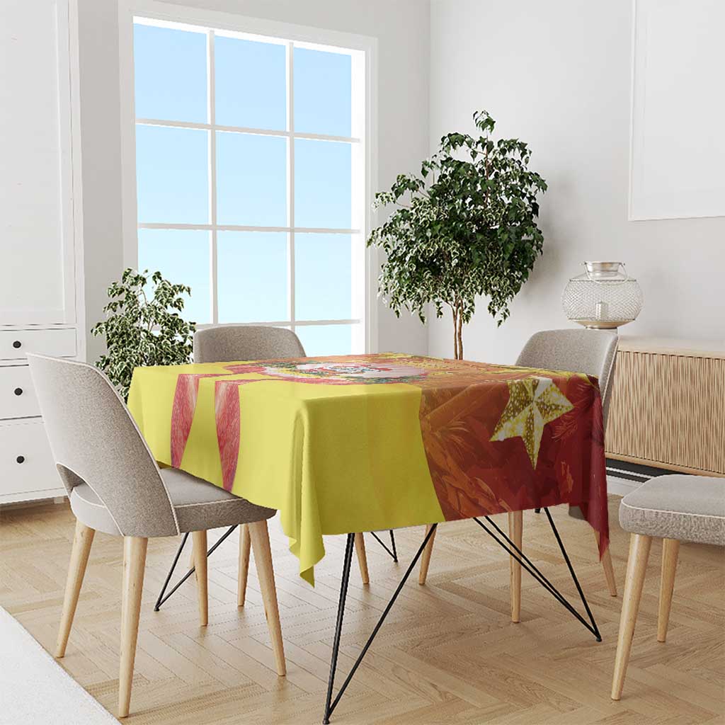 French Polynesia Christmas Tablecloth Seashell Santa Beach Vibes - Polynesian Pride