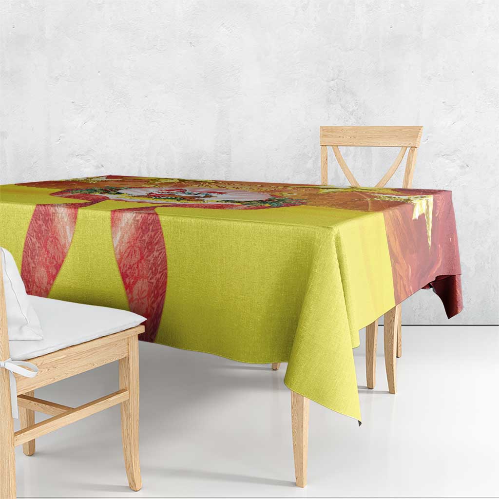 French Polynesia Christmas Tablecloth Seashell Santa Beach Vibes - Polynesian Pride