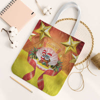French Polynesia Christmas Tote Bag Seashell Santa Beach Vibes - Polynesian Pride
