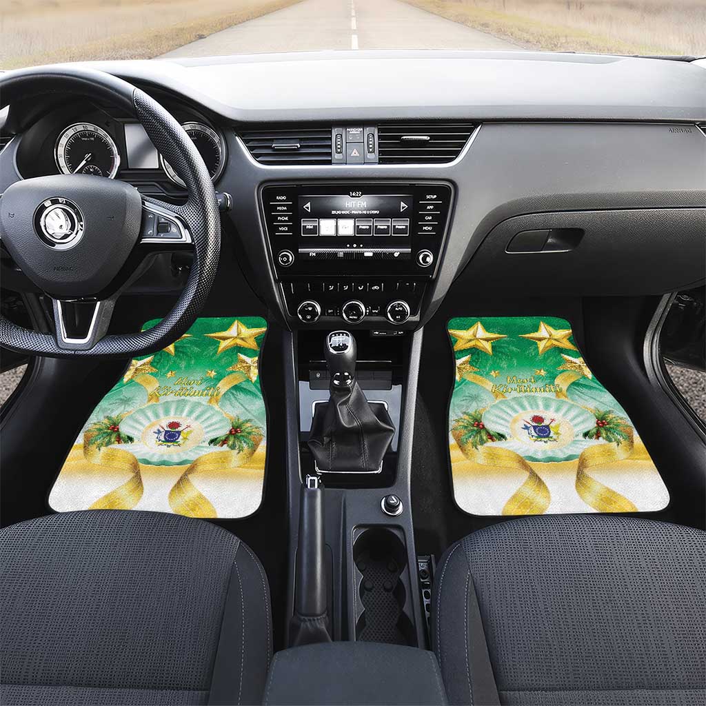 Cook Islands Christmas Car Mats Seashell Santa Beach Vibes - Polynesian Pride