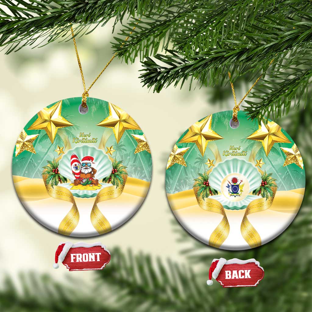 Cook Islands Christmas Ceramic Ornament Seashell Santa Beach Vibes - Polynesian Pride
