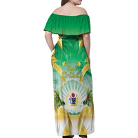 Cook Islands Christmas Family Matching Off Shoulder Maxi Dress and Hawaiian Shirt Seashell Santa Beach Vibes - Polynesian Pride